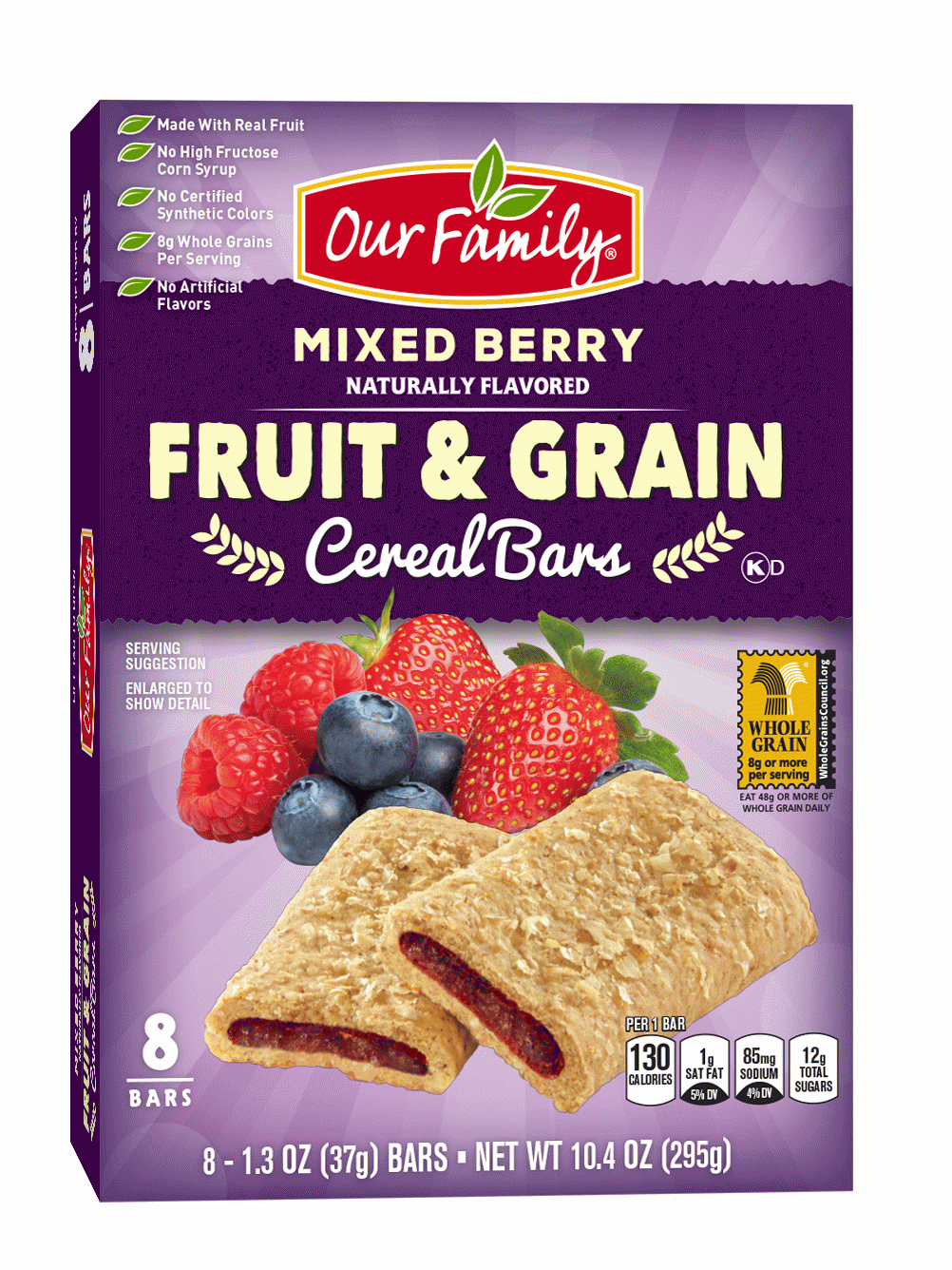 Our Family Fruit & Grain mixed berry cereal bars, 8-count Full-Size Picture